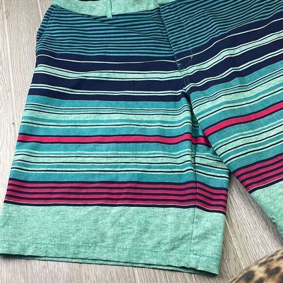 Ocean Pacific FLEX 4-way Stretch Pin Striped Board Shorts Blue Green 40 - Picture 3 of 10